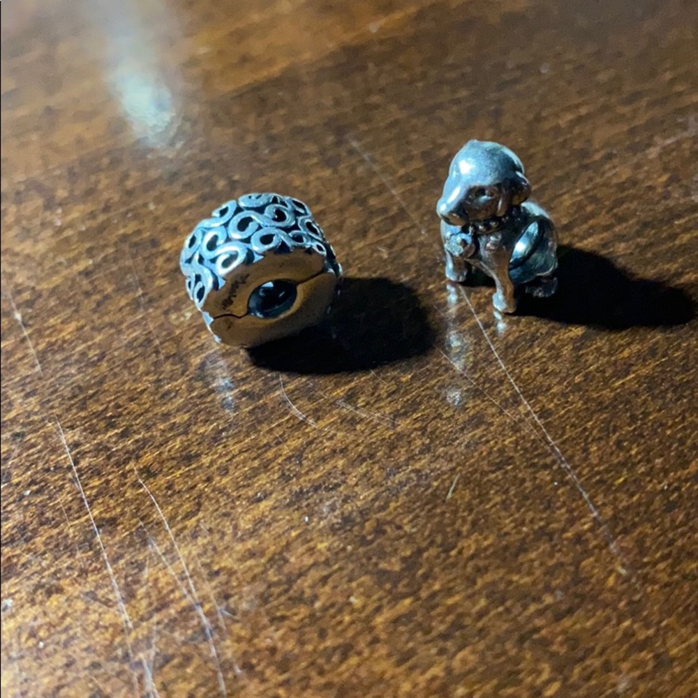 Dog PANDORA charm and PANDORA spacer clip
